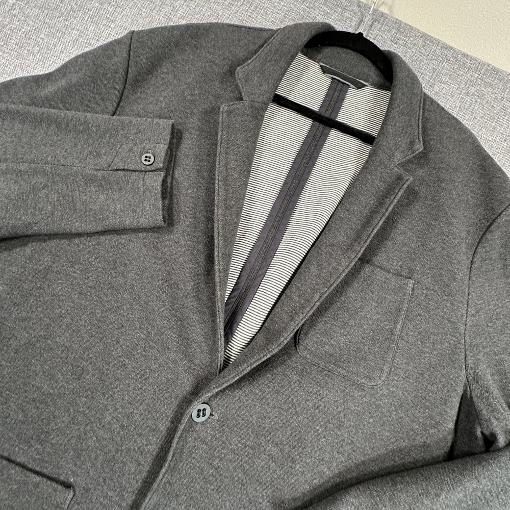 Vineyard Vines Solid Pique Knit Blazer Mens Xxl Charcoal Gray Preppy Sport Coat